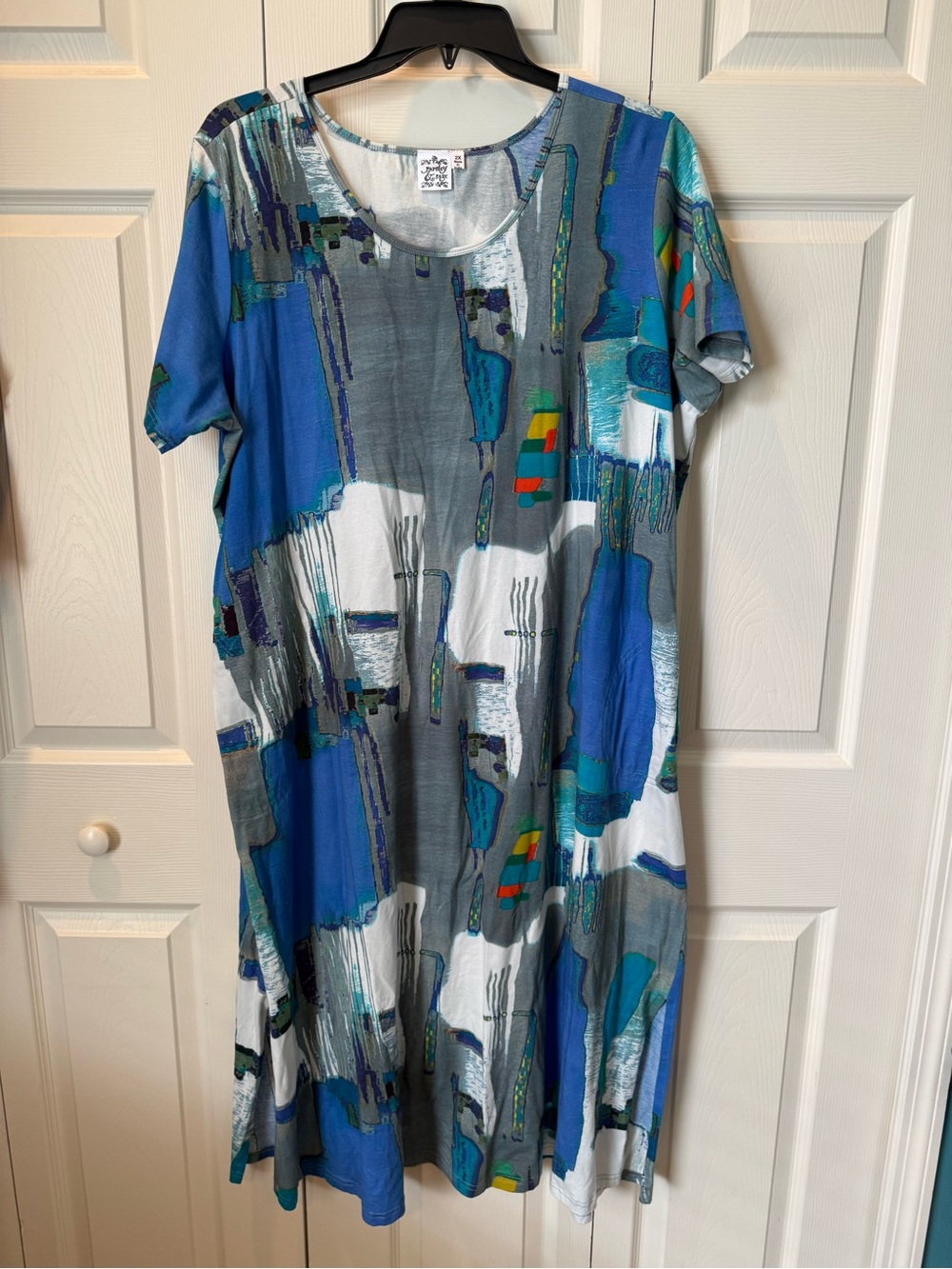 # Parsley & Sage 2X Blue and Gray Abstract Print Maxi/Midi Dress